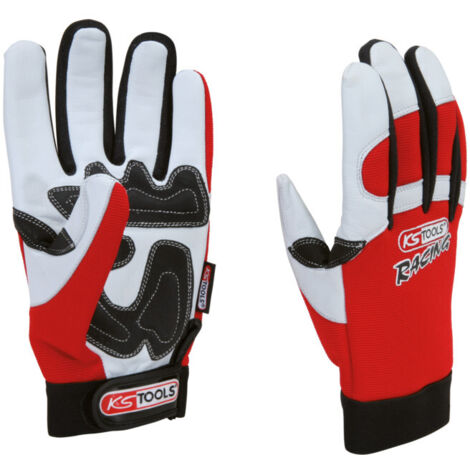 KS TOOLS Gants de mécanicien en cuir, amortisseur de vibrations, 11 ( 310.0260 )