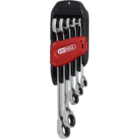 KS TOOLS GEARplus Jeu de clés mixtes à cliquet RINGSTOP coudées 5 pces - 503.4955