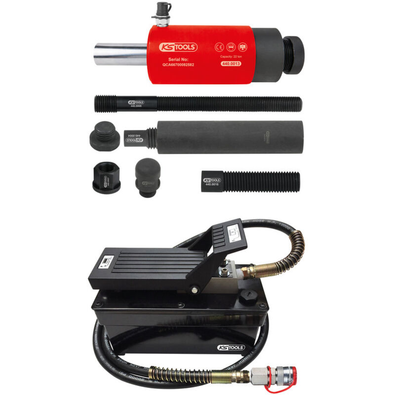 Kstools - ks Tools - Unité hydraulique 22 t avec pompe hydropneumatique, 13 pcs - 440.9995