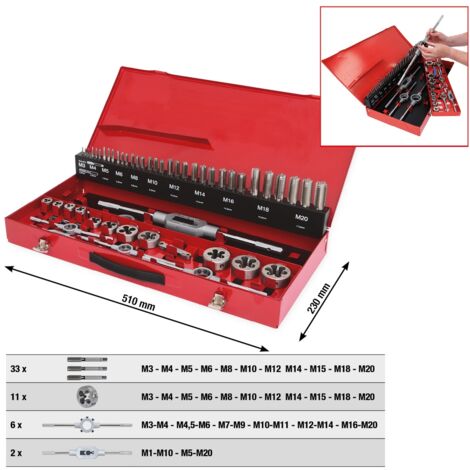 KS Tools HSS Co Gewindeschneidwerkzeug-Satz, 54-tlg