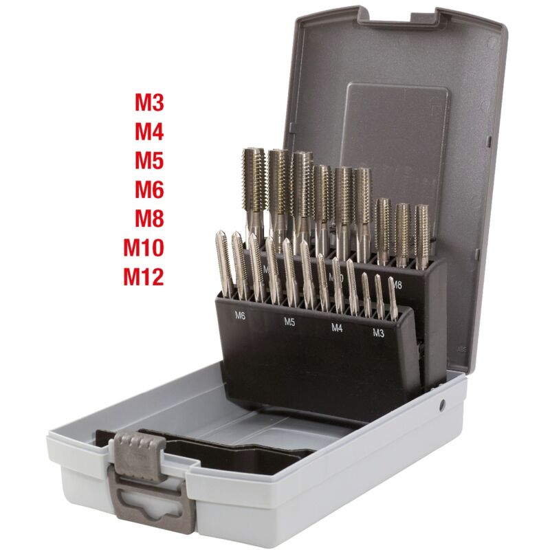 Image of Ks Tools hss co Handgewindebohrer-Satz m, Kunststoffkassette 21-tlg.M3-M12