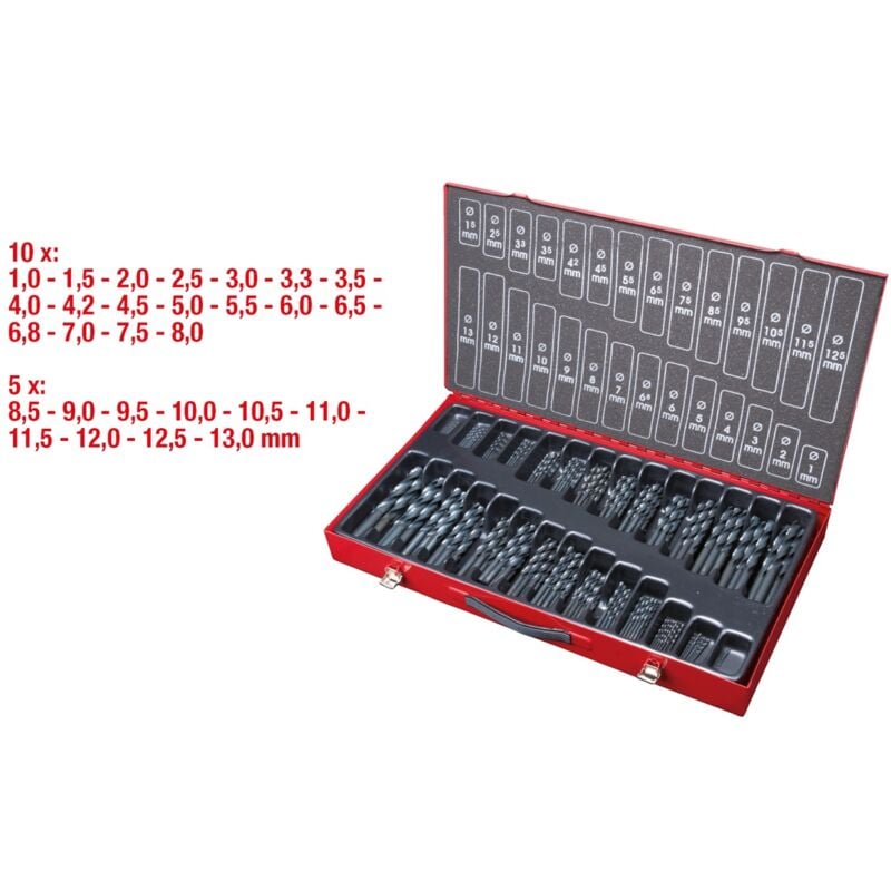 Ks Tools hss-r Spiralbohrer-Satz, 230-tlg., 1-13 mm