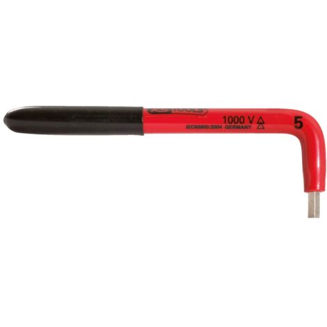KS Tools Innensechskant-Winkelstiftschlüssel mit Schutzisolierung, 12mm - 117.1607