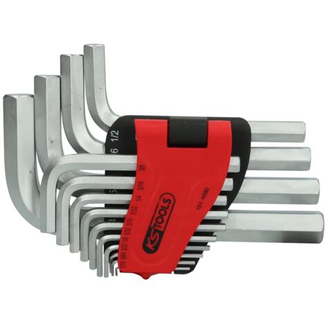 KS Tools Innensechskant-Winkelstiftschlüssel-Satz, im Klapphalter,14-tlg.1/16"-3/4"