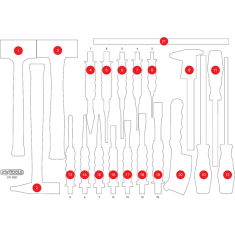 KS TOOLS Insert en mousse vide pour 811.0021 ( 811.0021-97 )
