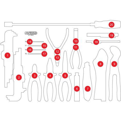 KS TOOLS Insert en mousse vide pour 811.0045 ( 811.0045-97 )