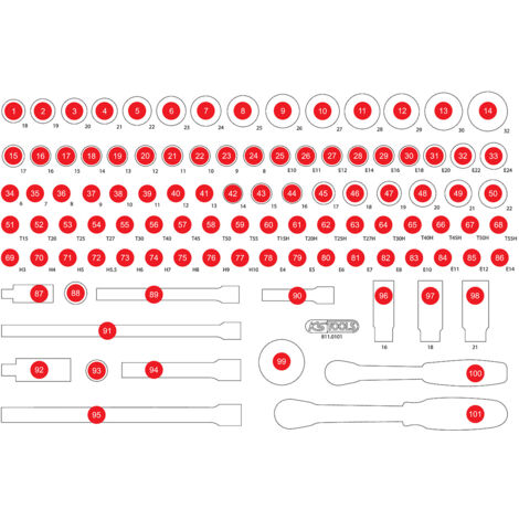 KS TOOLS Insert en mousse vide pour 811.0101 ( 811.0101-97 )