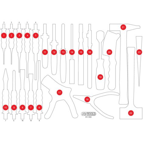 KS TOOLS Insert en mousse vide pour 811.1023 ( 811.1023-97 )