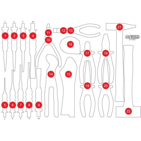 KS TOOLS Insert en mousse vide pour 811.2022 ( 811.2022-97 )
