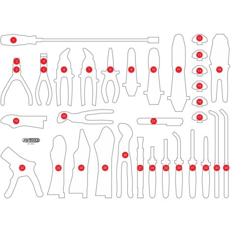 KS TOOLS Insert en mousse vide pour 821.0034 ( 821.0034-97 )