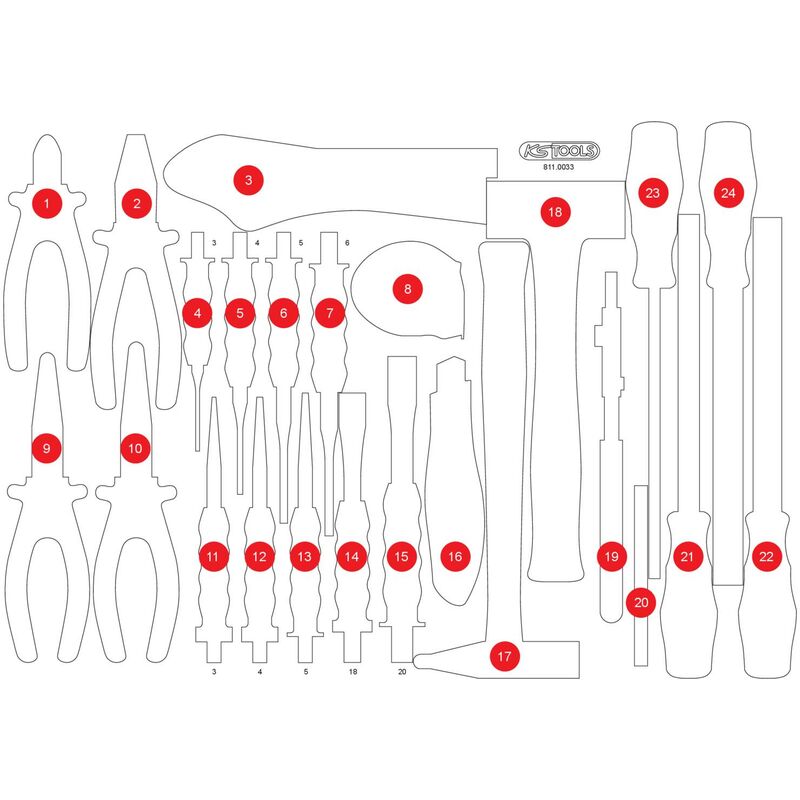 

Kstools - KS TOOLS Inserto de gomaespuma vacío para 811.0033