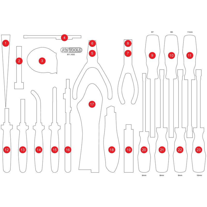 

Kstools - KS TOOLS Inserto de gomaespuma vacío para 811.1032