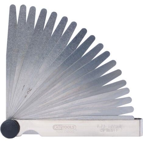 KS Tools - Jauge d'épaisseur 20 lames de 0,05 à 1 mm, L.100 mm sur carte - 300.0600-E