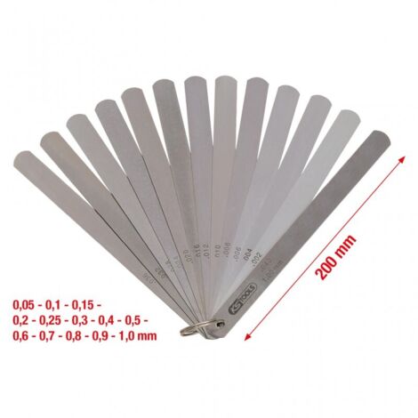 KS TOOLS Jauges à piston, 13 lames, 0,05-1mm, 200mm ( 300.0618 )