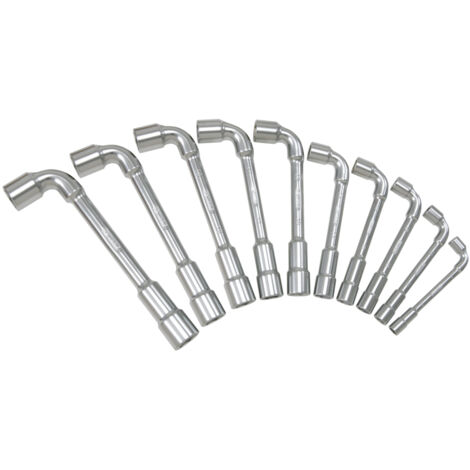 KS Tools - Jeu de 10 clés à pipe débouchées métriques - 6 pans - en boîte - 517.0440