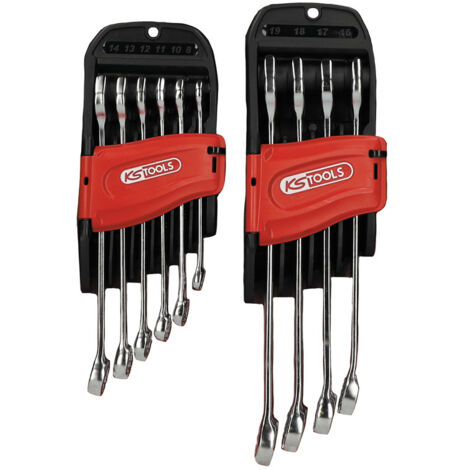 KS Tools Clé Mixte Extra-Longue 15 Mm – Chrome Vanadium, Finition Satinée, Angle 15° Pour Accès Difficiles