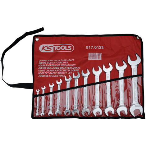 KS Tools - Jeu de 11 clés à fourches en trousse - 517.0123