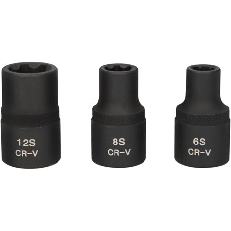 KS Tools - Jeu de 3 douilles à chocs RIBE femelle 1/2'' pour culasse, 65 - 85 - 125 mm - 911.0895