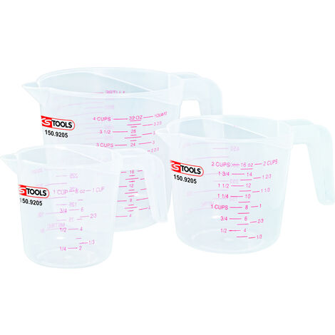 KS Tools - Jeu de 3 verres doseurs - 150.9205