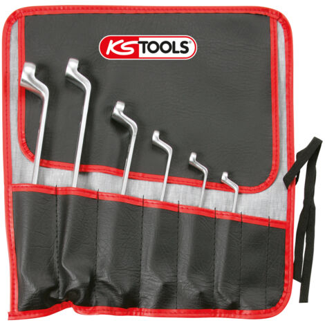 Kstools – Jeu de 6 clés polygonales contre-coudées TORX® – Profil TORX-E – Œil coudé à 75° – Acier Chrome Vanadium – Finition mate