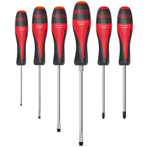 KS Tools - Jeu de 6 tournevis ULTIMATE, Fente - PH - 922.6020