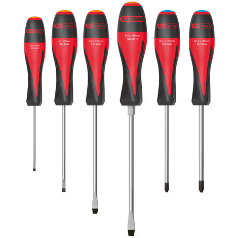 KS Tools - Jeu de 6 tournevis ULTIMATE, Fente - PZ - 922.6040
