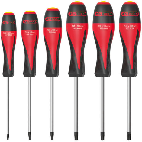 KS Tools - Jeu de 6 tournevis ULTIMATE TORX T10-T40 - 922.6060