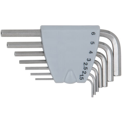 KS Tools - Jeu de 7 clés mâles INOX 6 pans courtes, 1,5 à 6 mm - 964.0315