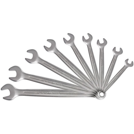 Ks Tools – Jeu de 8 clés mixtes métriques – Chrome Vanadium – Angle de fourche 15° – Finition satinée – Pour espaces confinés