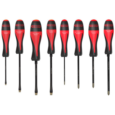 KS Tools - Jeu de 8 tournevis ULTIMATEgrip, Fente - PH - 922.6420
