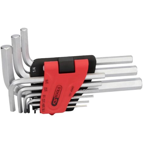 KS TOOLS Jeu de clé mâle, 6 pans, 9 pcs1/16'-3/8' ( 151.4540 )