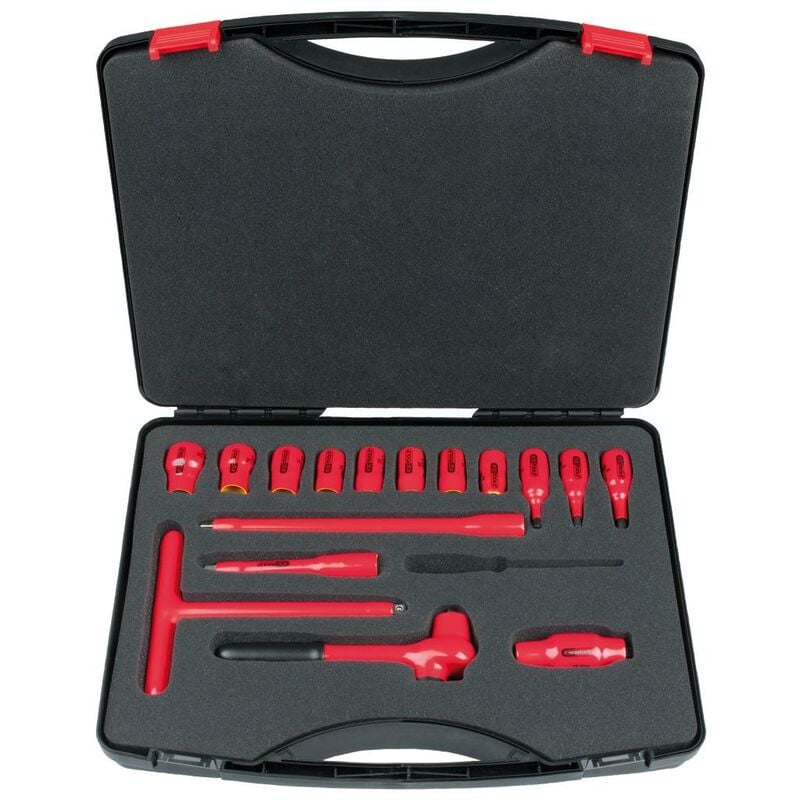 3/8' Coffret de douilles isolées, 16 pcs