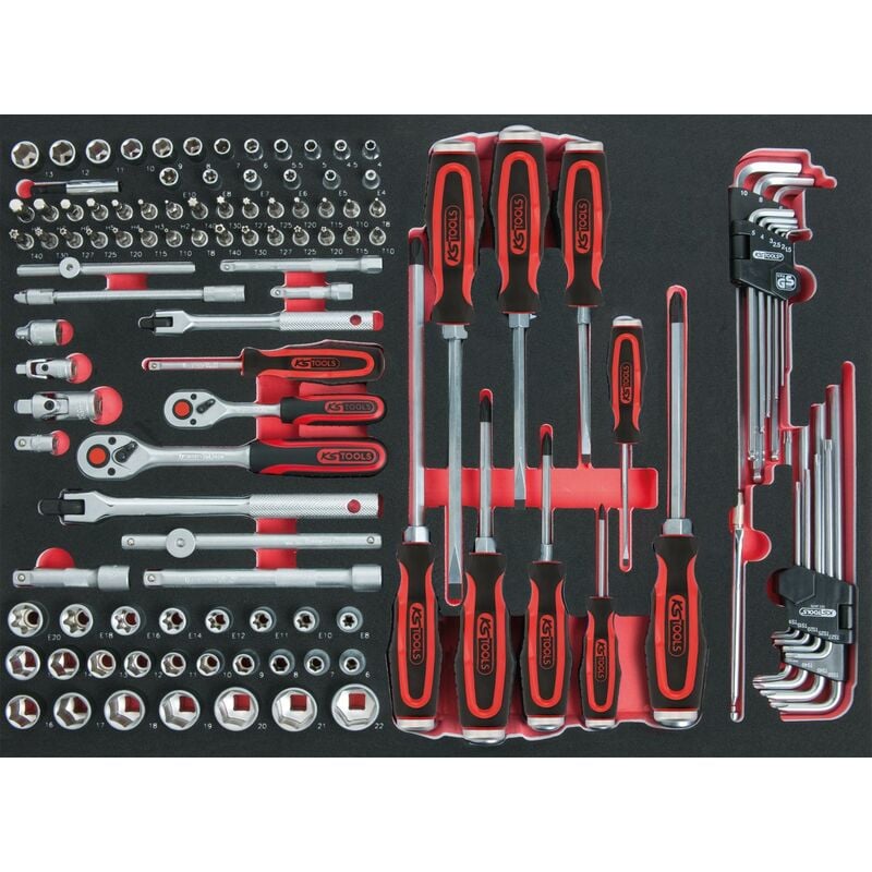 1/4"+3/8" SCS Coffret de douilles, 118 pièces, module 1/1