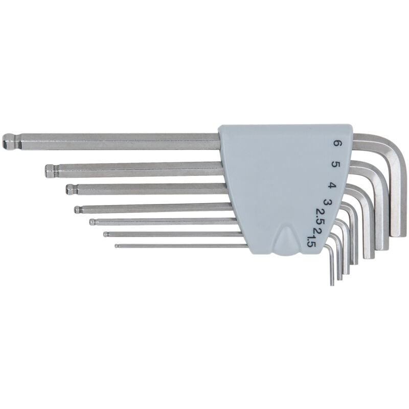 Kstools - ks Tools - Jeu de 7 clés mâles longues inox 6 pans à tête sphérique, 1,5 à 6 mm - 964.0415