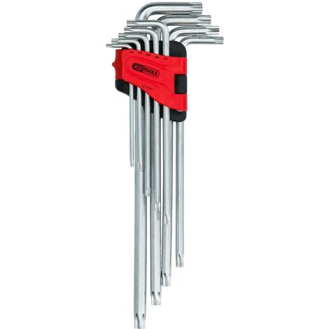 KS TOOLS Jeu de clés mâles coudées Torx avec alésage, XL, 9 pcs TB10-TB50
