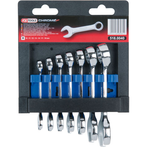 KS TOOLS Jeu de clés mixtes courtes CHROMEplus, 7 pcs ( 518.0040 )