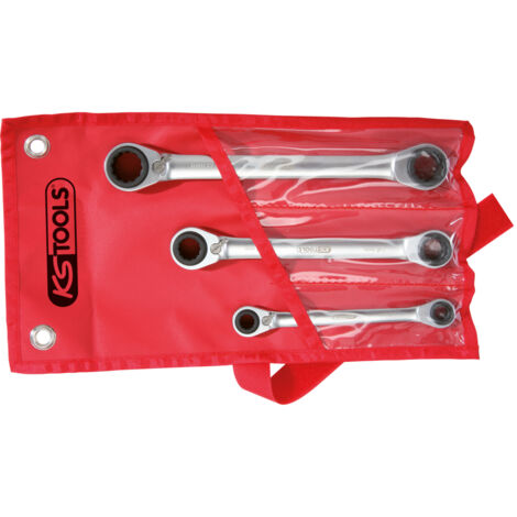 KS Tools - Jeu de clés polygonales à cliquet 4 en 1 GEARplus® - 503.4540