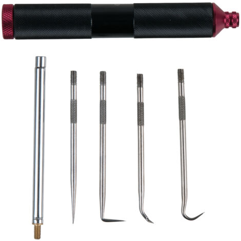 Kstools – Jeu de crochets et d'embouts magnétiques télescopiques – 6 pièces en acier – Rangement intégré – Pour joints toriques et raccords
