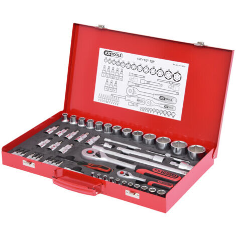 KS TOOLS Jeu de douilles 1/4"+1/2" 52 pces - 917.4052