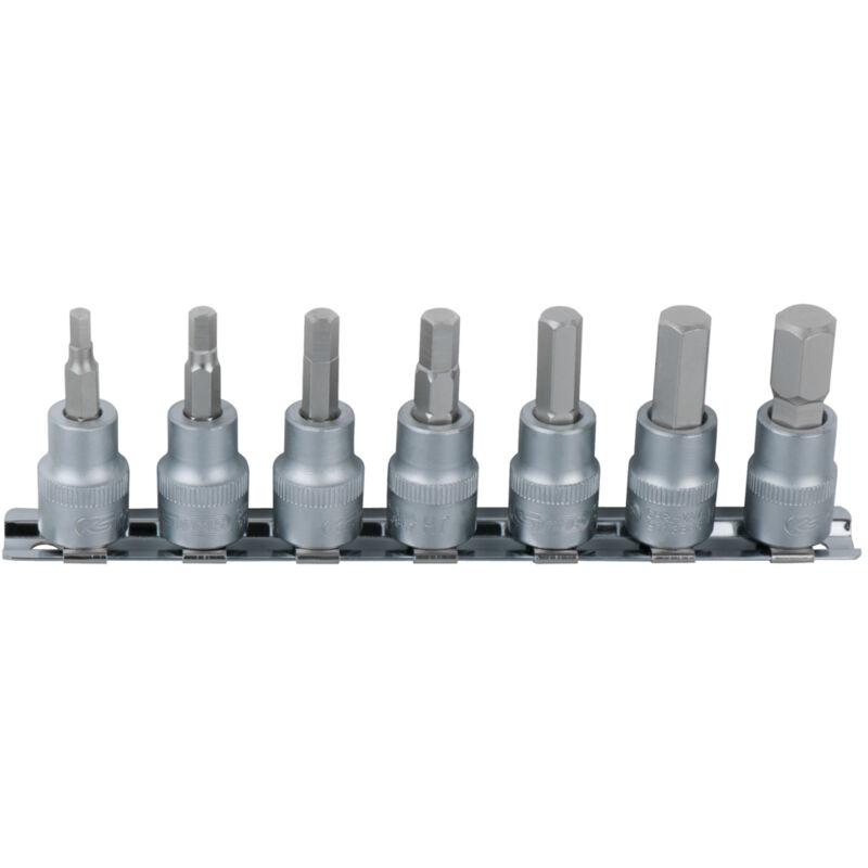 Ks Tools - Rail de 7 douilles tournevis 6 pans ultimate 1/4'', 2,5 - 8 mm - 911.1544