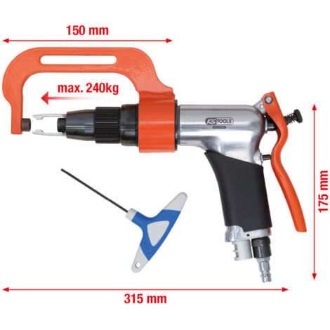 Kstools – Jeu de perceuses à points de soudure pneumatiques Fastdrill 3 pcs – Support 8 mm – Raccord fileté 1/4' PT – Pression 6 bar – Coffret robuste