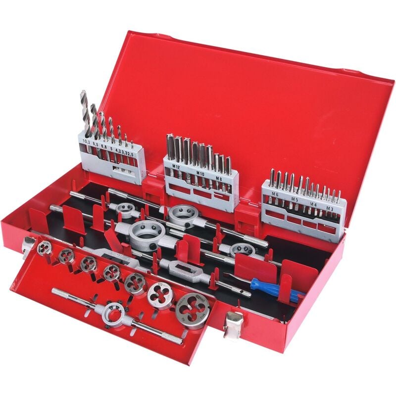 Kstools - Coffret de tarauds et filières hss Co, 44 pcs