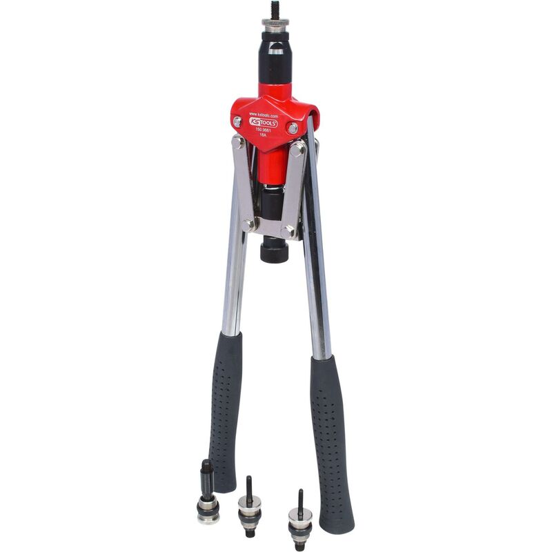 

KS TOOLS Juego de remachadoras de mano con brazos largos para casquillos roscados, 10 pzs