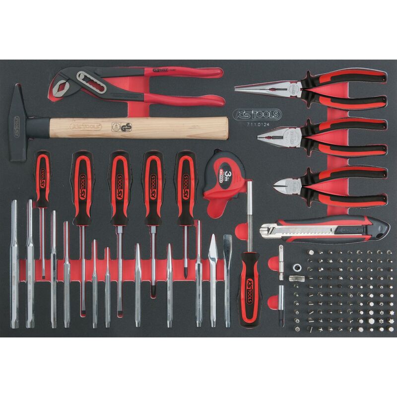 

KS TOOLS SCS Juego de alicates y destornilladores, 124 pzs, en sistema modular 1/1