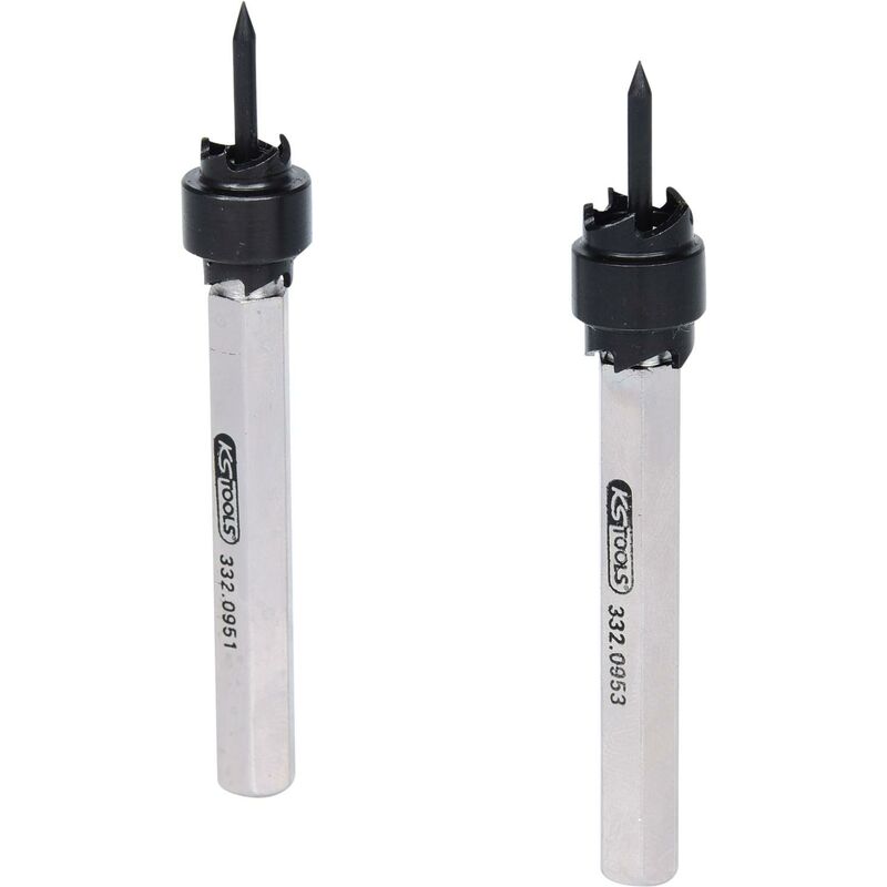 

Kstools - KS TOOLS Juego de brocas de fresado hss con punto de centrado, 2 pzs, 8-10mm