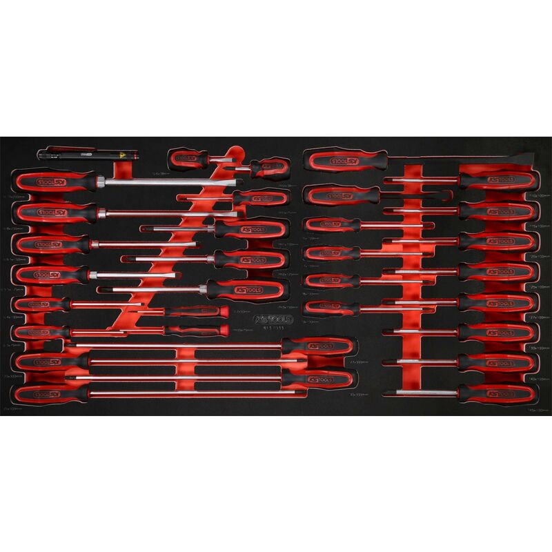 

Kstools - KS TOOLS Juego de destornilladores en inserto de gomaespuma, 33 pzs