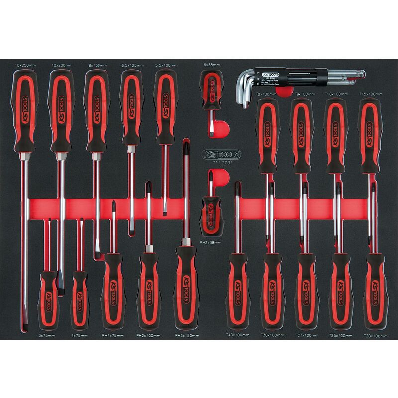 

KS TOOLS SCS Juego de destornilladores, 29 pzs, en sistema modular 1/1