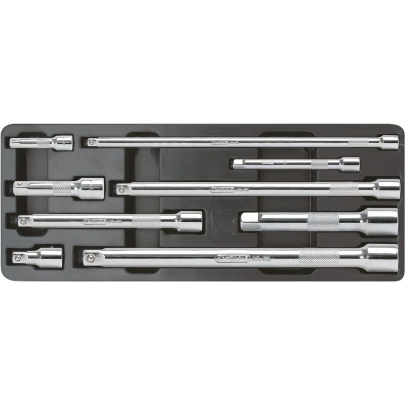 

Kstools - KS TOOLS 1/4'+3/8'+1/2' CHROMEplus Juego de prolongadores, 9 pzs