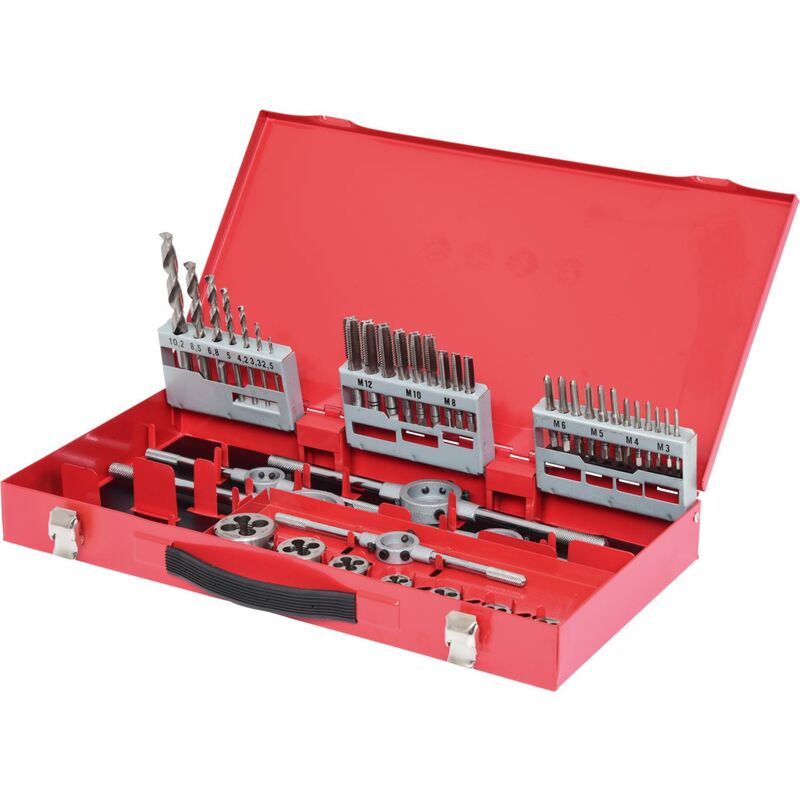 

Kstools - KS TOOLS Juego de herramientas de roscado y aterrajado HSS en casete industrial, 44 pzs