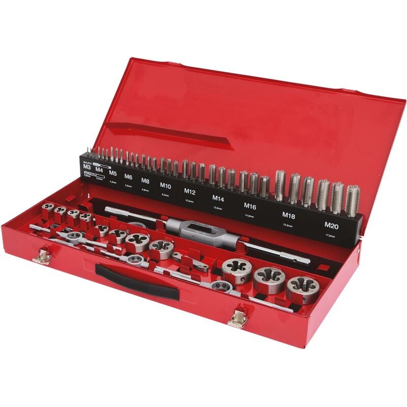 

Kstools - KS TOOLS Juego de herramientas de roscado y aterrajado HSS Co en casete industrial, 54 pzs